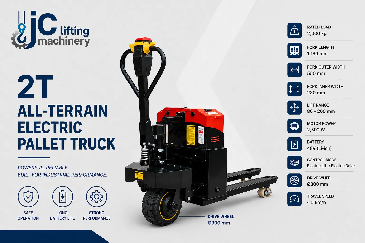 2TALL-TERRAINELECTRICPALLET TRUCK